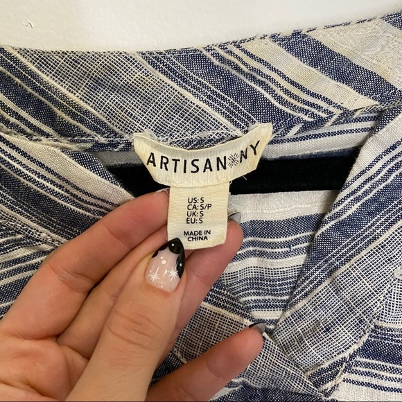 LINEN STRIPED TSHIRT - Picture 4 of 5